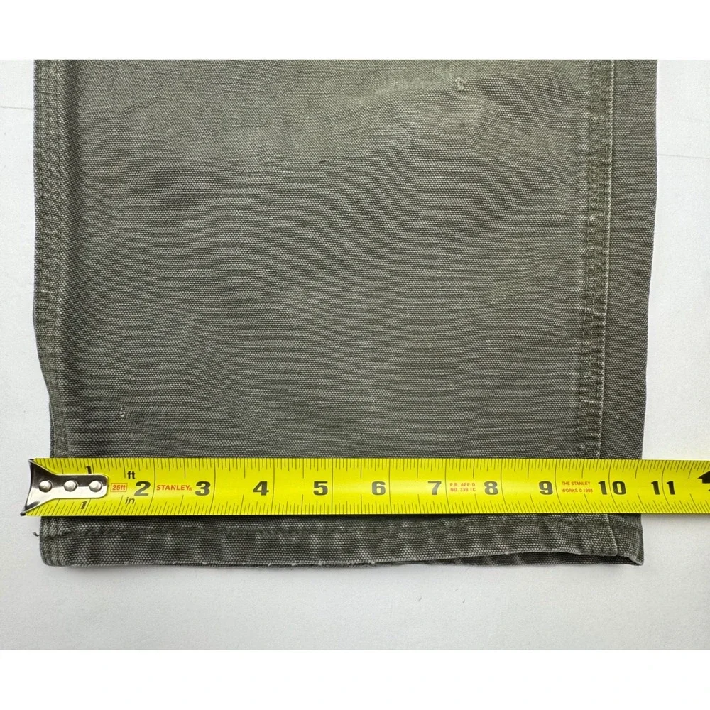Carhartt Carpenter Pants 42x30 Cotton Canvas Workwear Durable Faded Olive Green